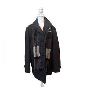 London Fog Gray Coat with Scarf